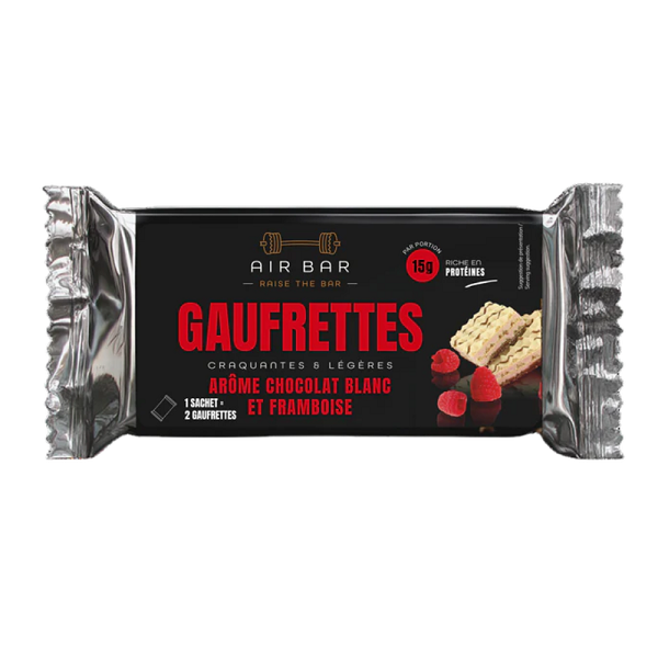 Gaufrettes - Chocolat Blanc et Framboise 1 barre (41g) / Chocolat Blanc et Framboise - AIR BAR | Market Fit