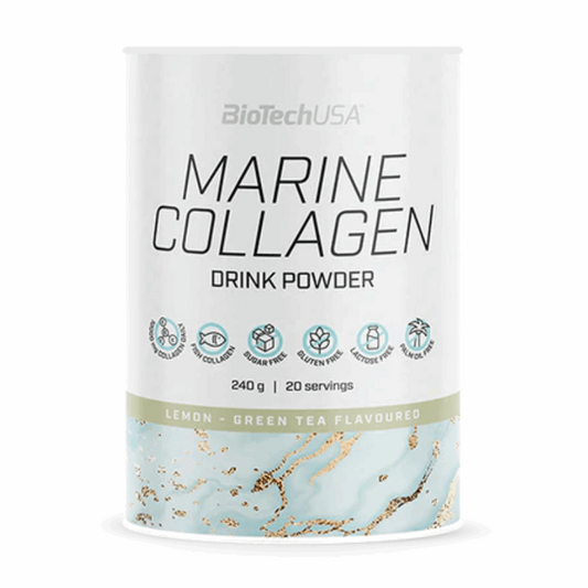 Marine Collagen 240g / Thé vert - Citron - BIOTECH USA - Market Fit