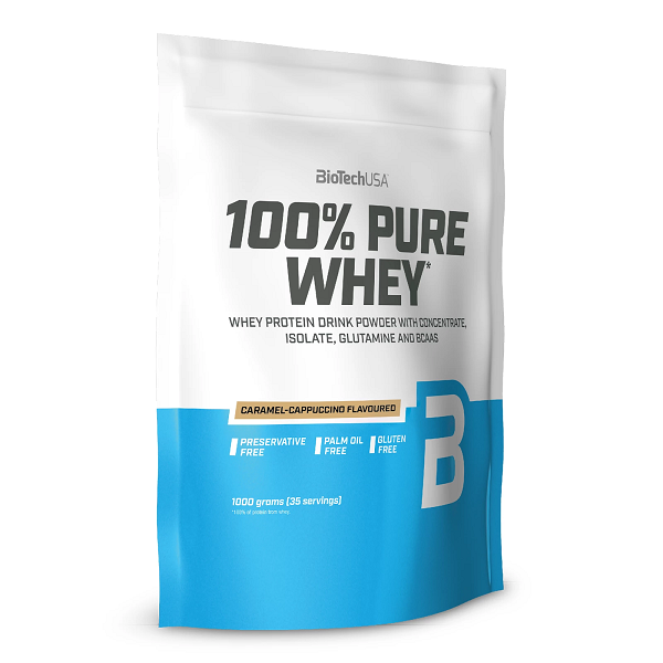 100% Pure Whey - 1kg 1000g / Caramel-Cappuccino - BIOTECH USA - Market Fit