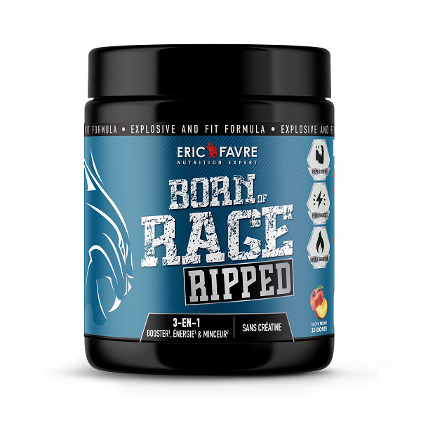Born of rage Ripped - Preworkout minceur 250g / Pêche - ERIC FAVRE | Market Fit