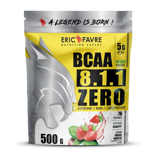 BCAA 8.1.1 Zero 500g / Fraise Basilic - ERIC FAVRE - Market Fit
