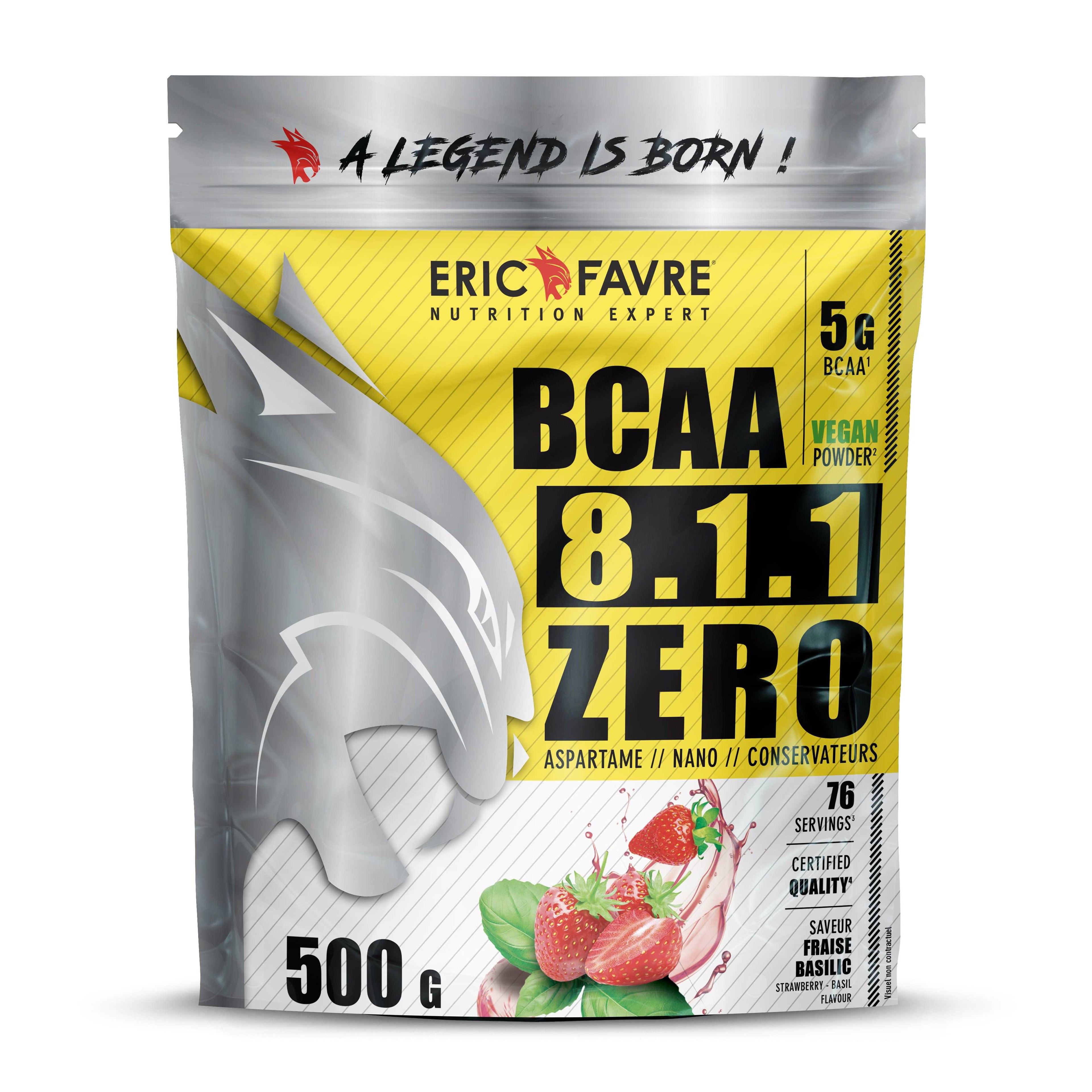 BCAA 8.1.1 Zero 500g / Fraise Basilic - ERIC FAVRE | Market Fit
