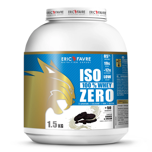 Iso Zero 1.5kg - 100% Whey Protéine 1.5kg / Cookies & Cream - ERIC FAVRE | Market Fit