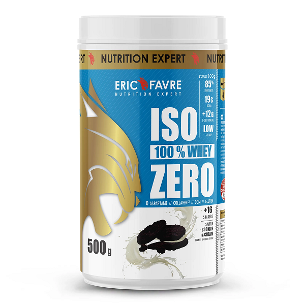 Iso Zero 500g - 100% Whey Protéine 500g / Cookies & Cream - ERIC FAVRE - Market Fit