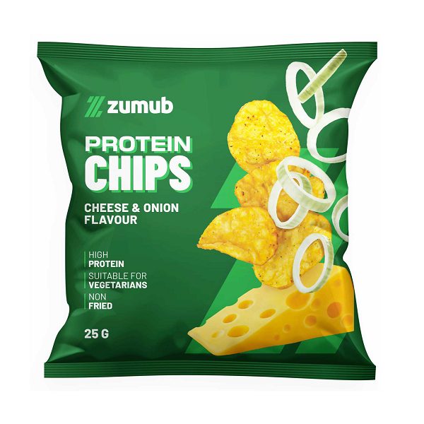 Protein Chips - Cheese & Onion 1 Sachet (25g) - ZUMUB | Market Fit