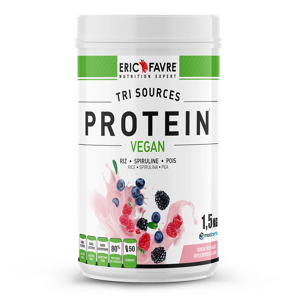 Protéines Végétales tri-source - Protein Vegan 1.5kg 1.5 kg / Triple Berry - ERIC FAVRE | Market Fit