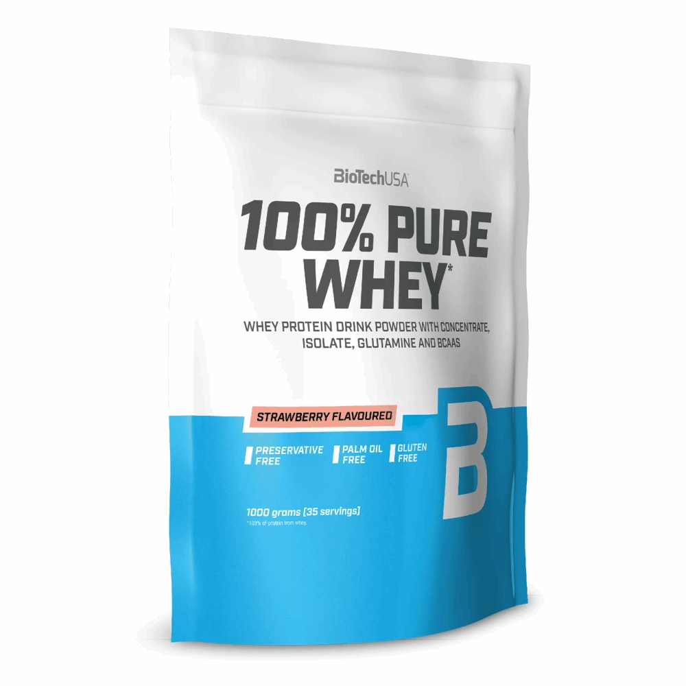 100% Pure Whey - 1kg 1000g / Fraise - BIOTECH USA - Market Fit
