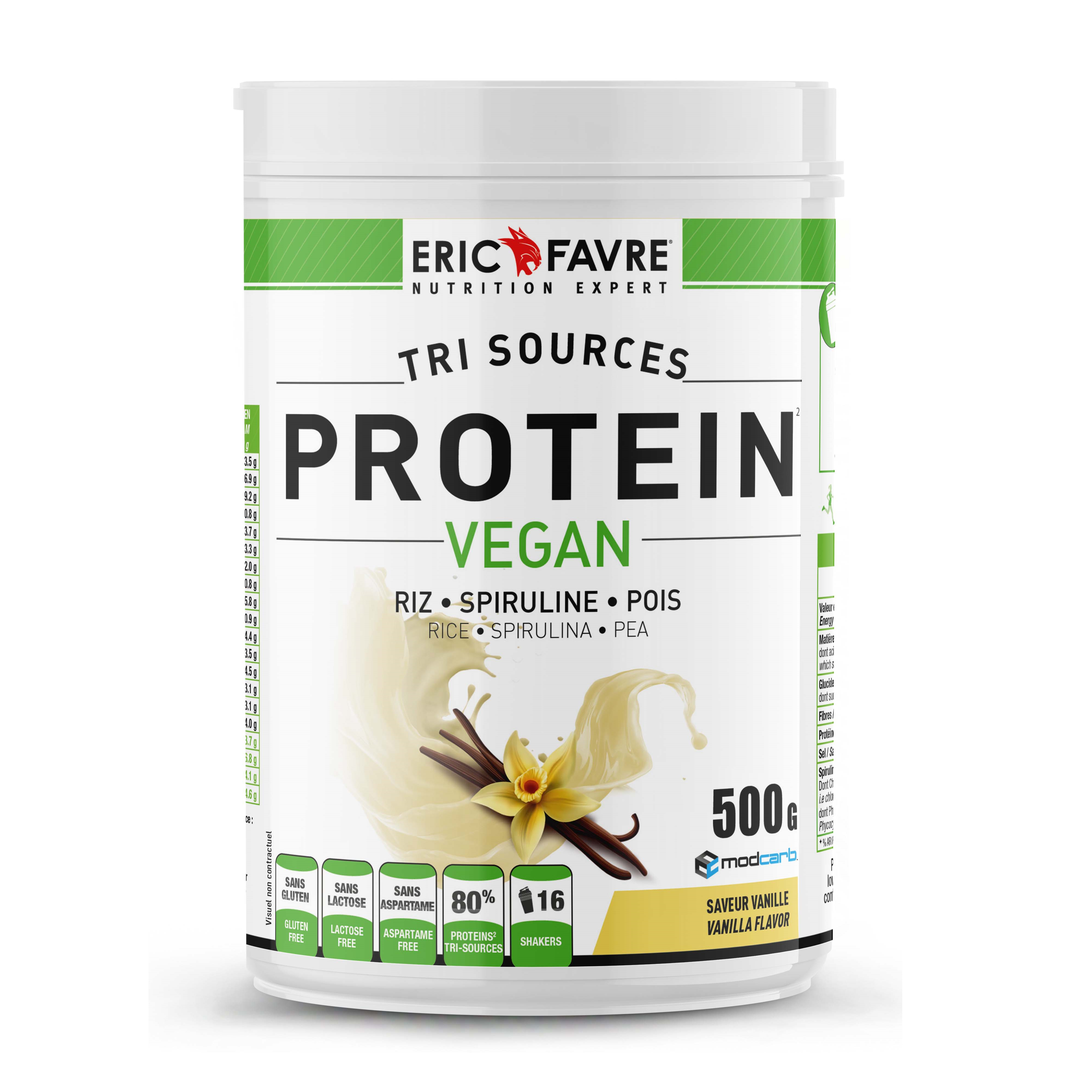 Protéines végétales tri-source - Protein vegan 500g 500g / Vanille - ERIC FAVRE | Market Fit
